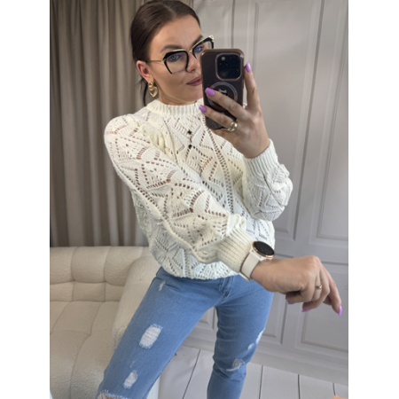 Sweter ażurkowy śmietanka